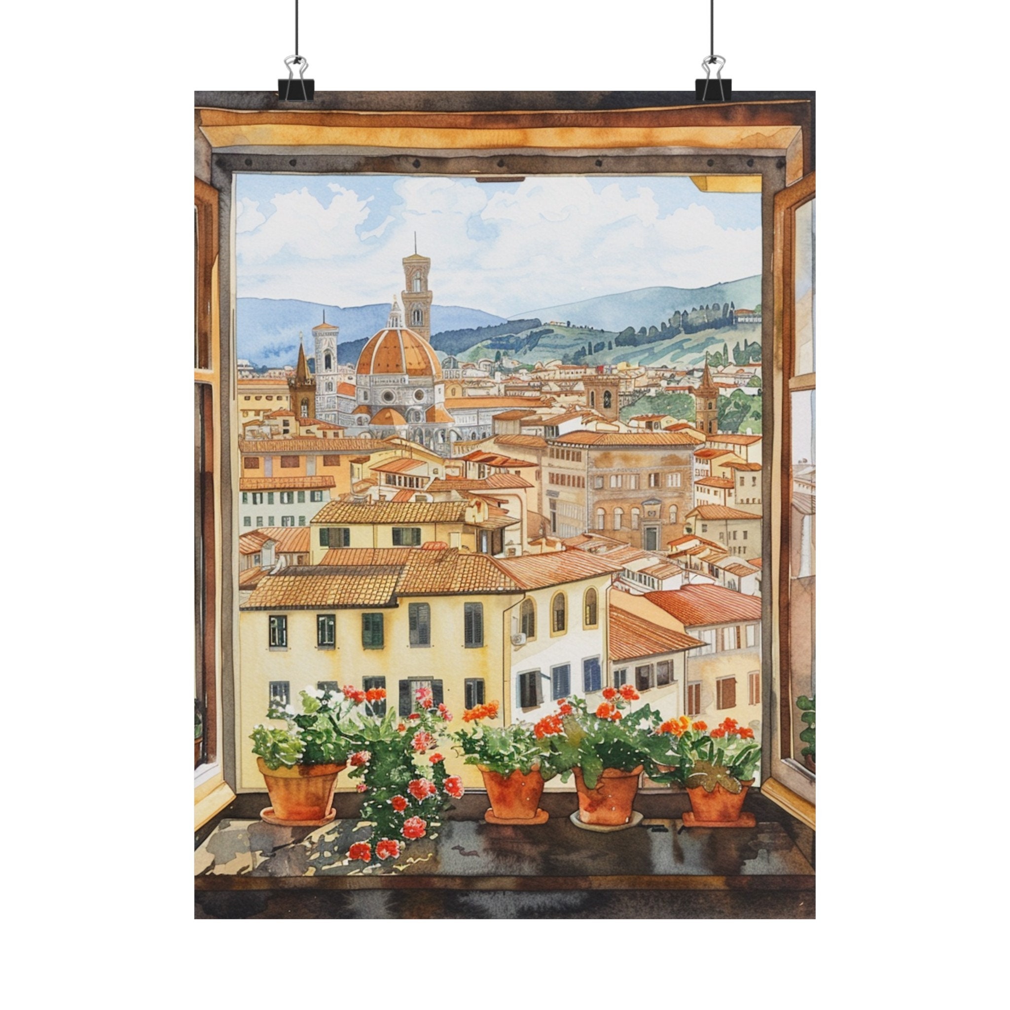 イタリアのフィレンツェの街並みの絵画 イタリアのフィレンツェの街並みの絵画 il_fullxfull