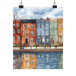 Baltimore Print, Maryland Wall Art, US City Watercolor Painting, Baltimore Cityscape, USA Wall Decor, Travel Poster, Travel Gift