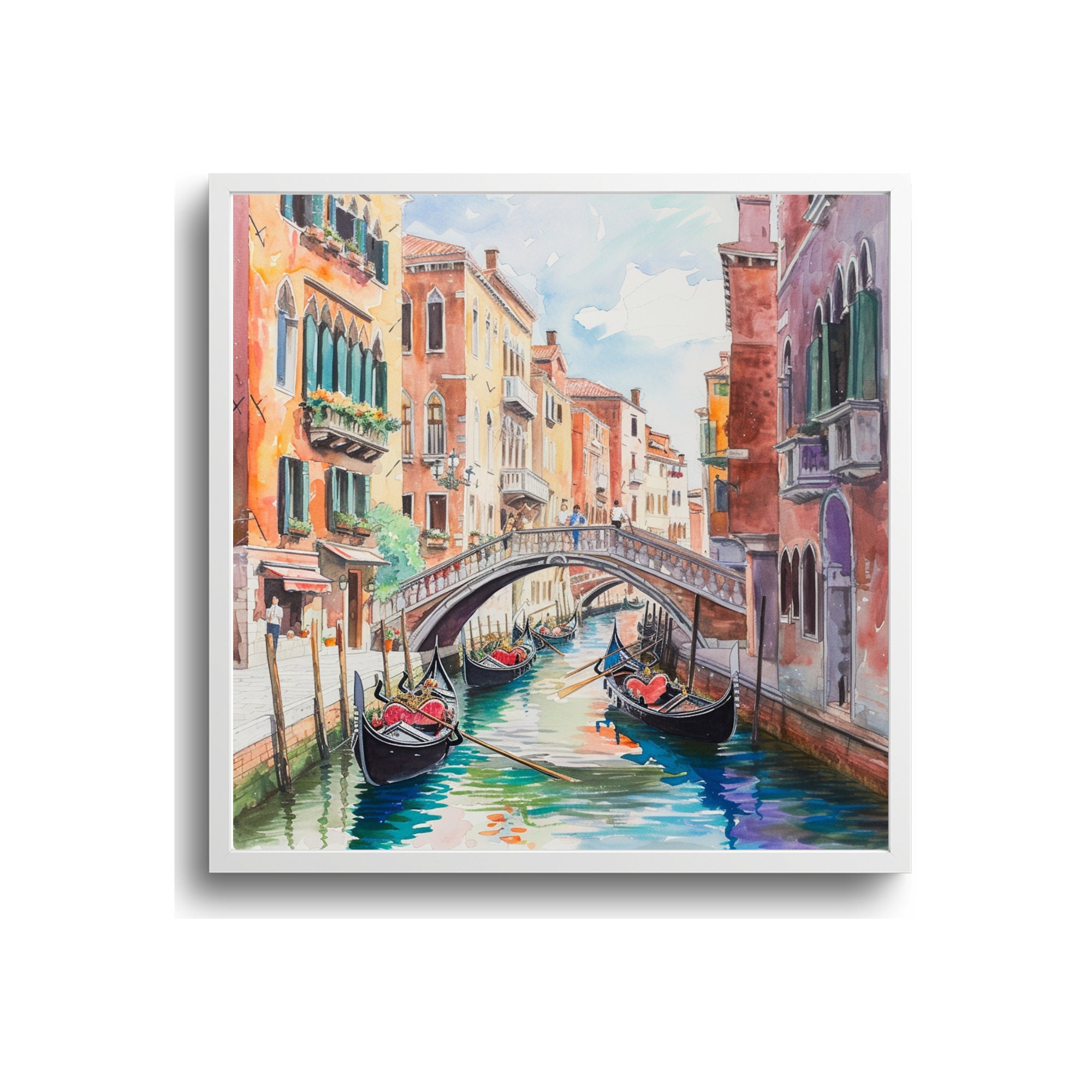 Toile De Fond 3x2m Venise Italie - Paysage Canal Gondoles Pour Photo Mariage Portrait Studio