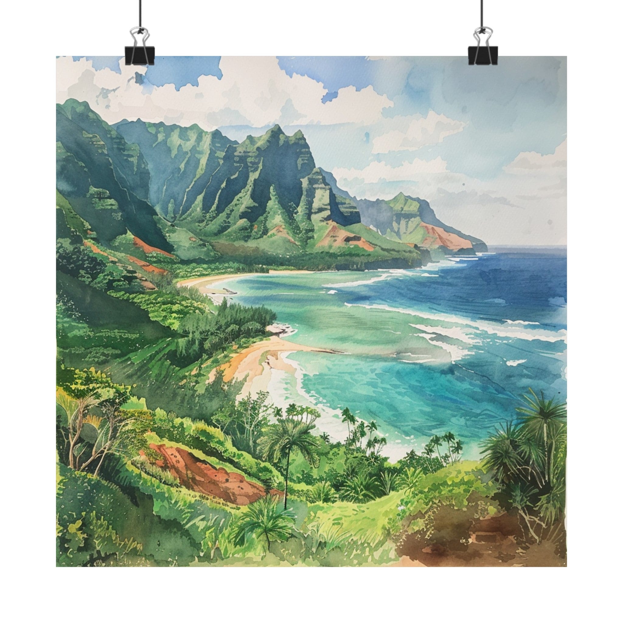 Impresión artística de Kauai, pintura hawaiana, obra de arte de la bahía de  Hanalei, impresión de acuarela, exuberantes montañas y paisaje marino,  póster de viaje, regalo de viaje - Etsy México, image size:2048x2048