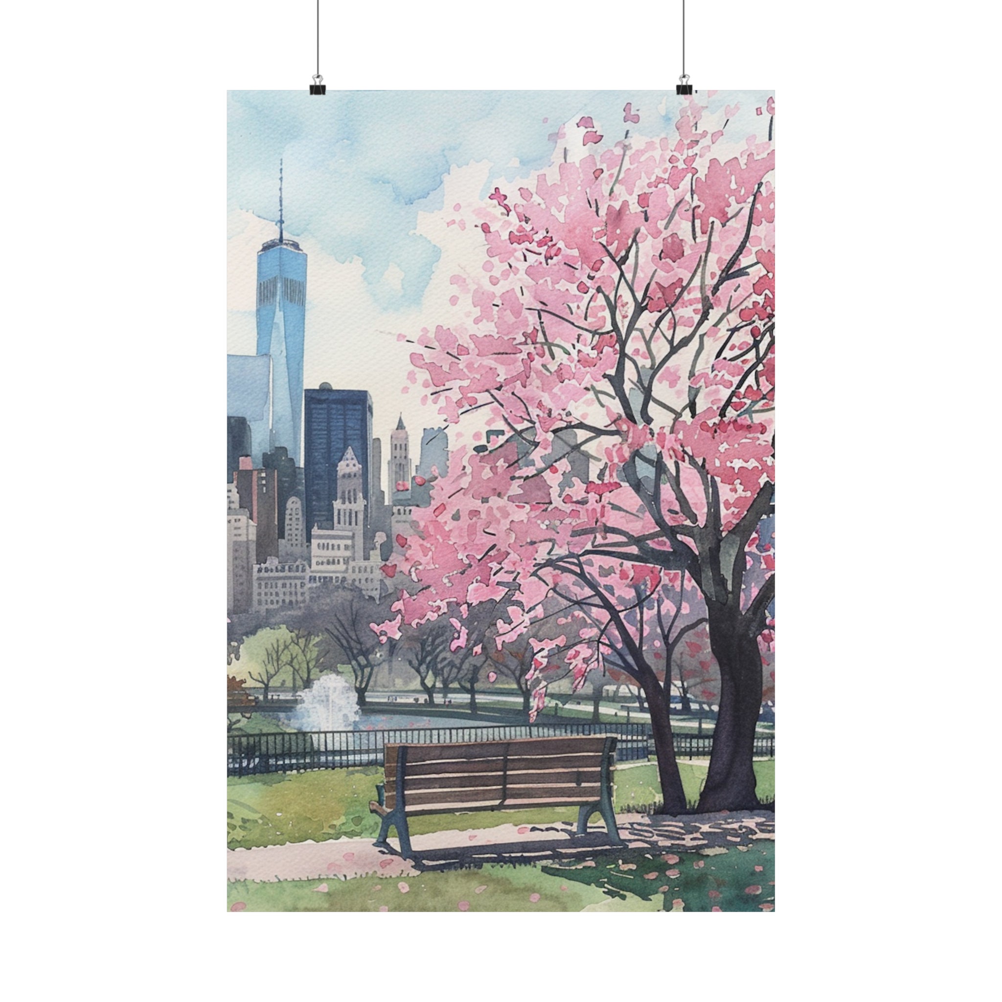 New York Painting, Central Park Artwork, NYC Skyline