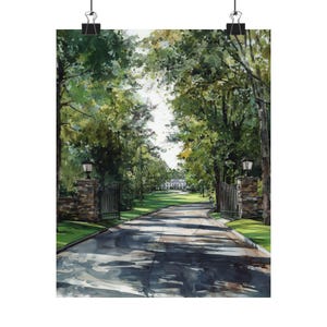 Augusta National Golf Club Art, Georgia Watercolor Painting, Masters Print, Golf Wall Art, Southern US Poster, Personalized Gift image 3