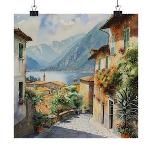 Tropea Italy Art Print: Calabria Seascape Watercolor Poster