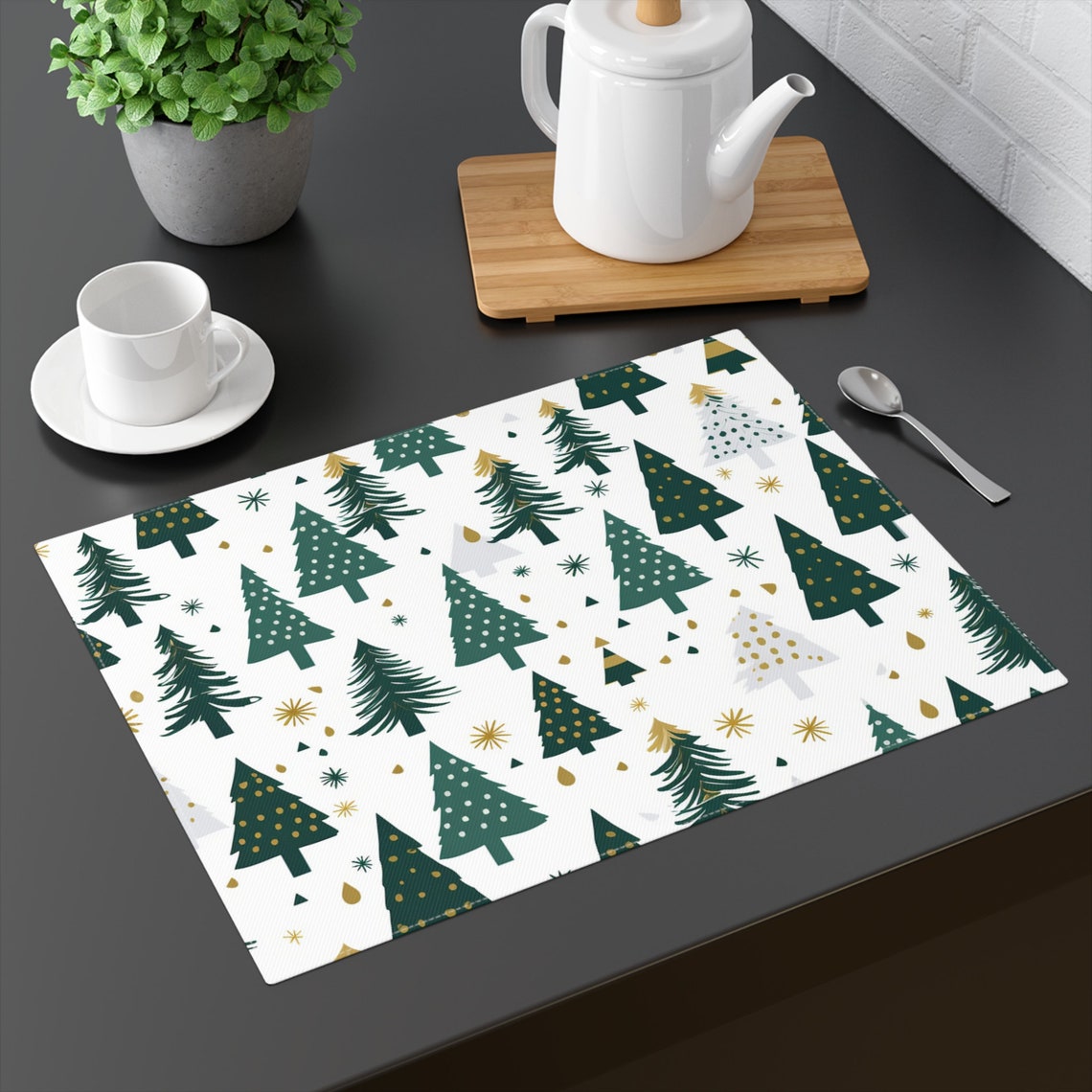 Christmas Placemat, Christmas Tree Placemat, Christmas Kitchen Decor