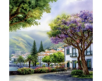 Madeira Islands Watercolor Art Print: Portugal Travel Poster