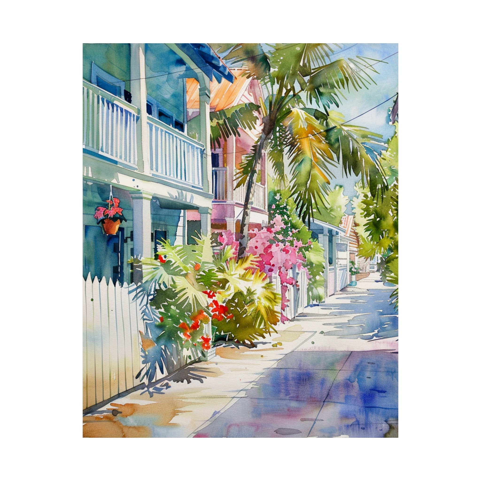 Key West Painting Florida Keys Art Print, Watercolor Key West Print ...