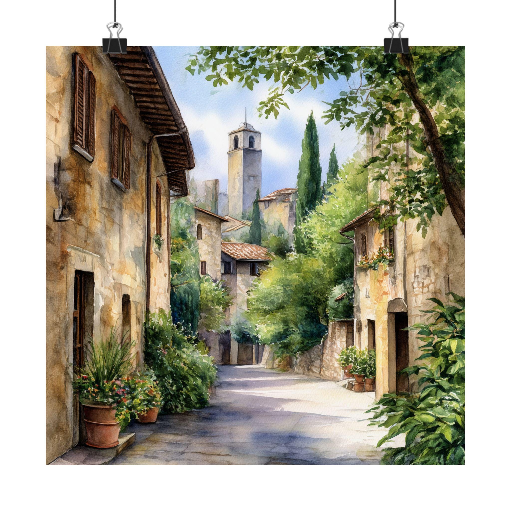 San Gimignano Original Watercolor - Etsy