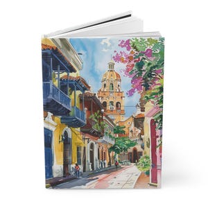 Colombia Travel Journal, Cartagena Hardcover Journal (A5), Lined Notebook for Journaling Travel Adventures Abroad, Streetscape