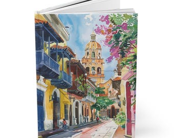 Colombia Travel Journal, Cartagena Hardcover Journal (A5), Lined Notebook for Journaling Travel Adventures Abroad, Streetscape