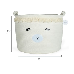 Cotton Rope Nursery Storage Basket - Cute Lamb Woven Hamper for Kids/toddlers, Stuffed Animal Toy Storage Bin, Baby Shower Gift Basket