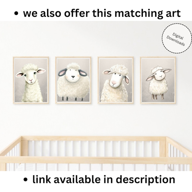 Cute Lamb Wall Art Prints for Nursery