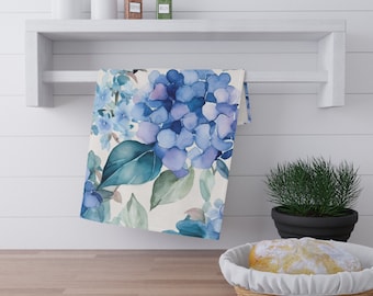 Set di strofinacci da cucina con ortensia blu: decorazioni
