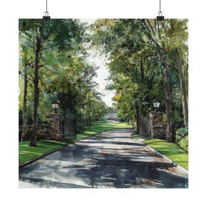Augusta National Golf Club Art, Georgia Watercolor Painting, Masters Print, Golf Wall Art, Southern US Poster, Personalized Gift image 9