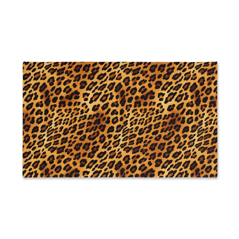 Jaguar Print Hand Towel, Animal Print Guest Bathroom Towel, Leopard