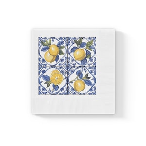 Italiaanse servetten met citroentegels, papieren servetten sets van 50/100, papieren servetten, brunchservetten, wegwerpservetten, servetten voor cocktailparty&#39;s