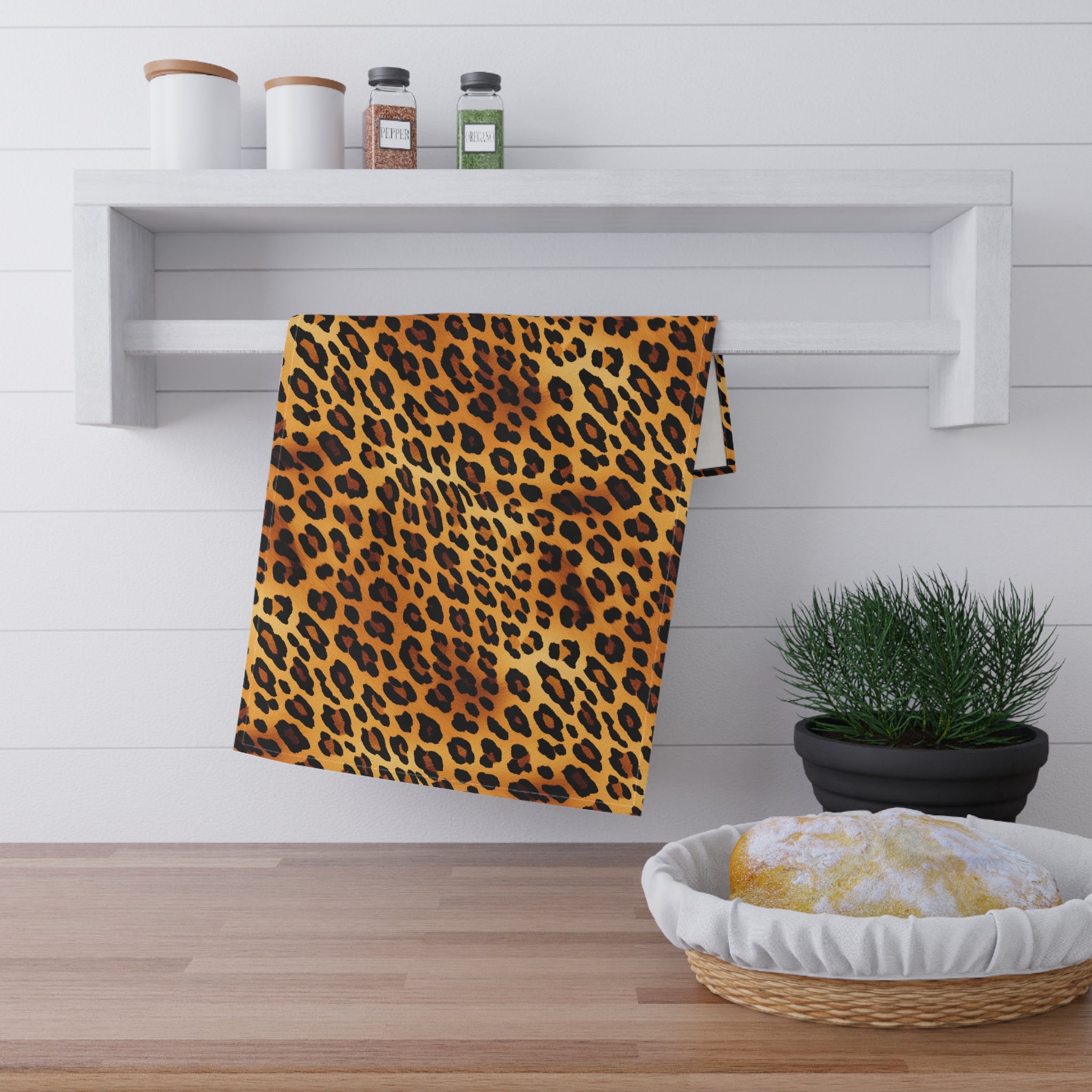 Leopard Kitchen Towels Etsy