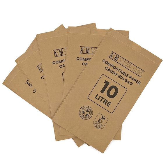 Sacs poubelle en papier compostable 10 L Sacs poubelles Caddy 100