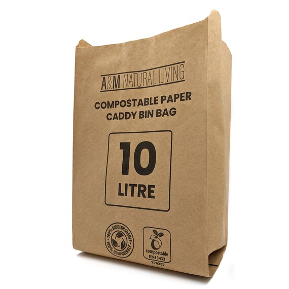 Lot de 15 Sacs Poubelle Compostables 10L Vert