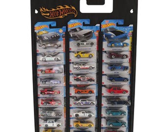 Custom Hot Wheels Display Case for 27 Cars | Personalized 1:64 Wall Mount Diecast Storage Rack | Custom Name or Logo | Matchbox Garage Gift