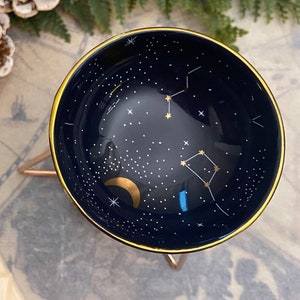 COSMIC WAX MELTER | Astrology oil burner | Zodiac Inspired | Celestial gifts | Tea Light Burner | Stars & Moons| Constellation Christmas