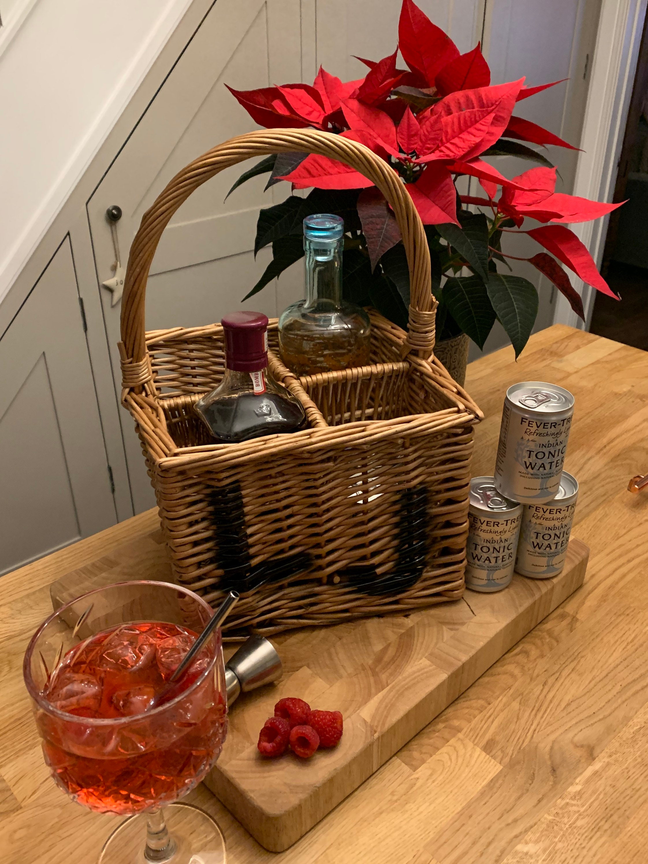 4 bottle wicker basket for wines spirits sauces picnic Etsy