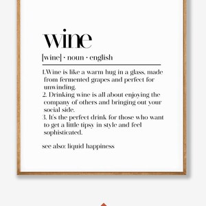 Wine Definition Print, Wine Wall Art, Bar Cart Decor, Printable Wall Art, Bar Art Print, Modern Bar Art, Minimalist Poster, Wall Art Prints