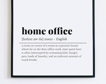 Funny Home Office Decor, Office Wall Art, Work from home, Definition Print, Office Wall Decor, Home Office Poster, Home Office Decor