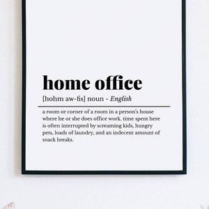 Funny Home Office Decor, Office Wall Art, Work from home, Definition Print, Office Wall Decor, Home Office Poster, Home Office Decor