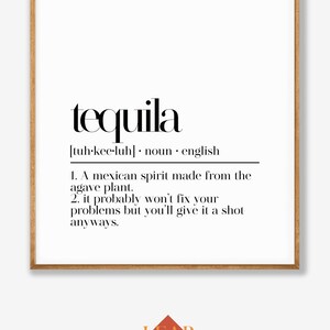 Bar Cart Print, Tequila Definition Print, Tequila Wandkunst, Tequila Geschenk, Küchendekor, Hausbar Wandkunst, moderne Bar Kunst, lustiges Bar Schild