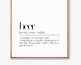 Barvagnsdekor, Öldefinitionstryck, Väggkonst för öl, Utskrivbar väggkonst för bar, Rolig väggkonst för kök, Bartillbehör, Köksdekor