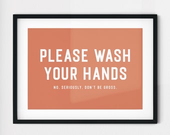 Colorful Bathroom Decor, Wash Your Hands Sign, Funny Bathroom Signs, Aesthetic Bathroom Wall Decor, Funny Bathroom Wall Art, Toilet Poster