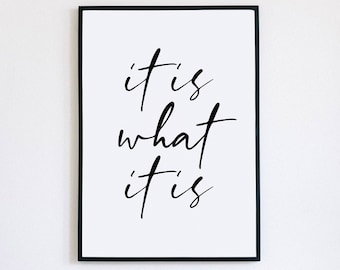 Home Office Wall Art, It Is What It Is, Motivational Wall Art, Inspirational Quotes, Home Office Decor, Home Office Wall Art, Work From Home