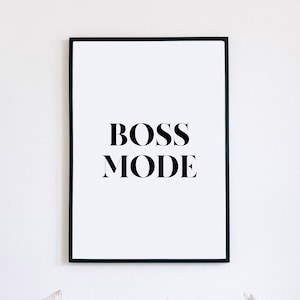 Bossläge, Kontorsdekor, Motiverande Utskrivbart, Tjejkontorstavla, Väggkonststavla bild 1