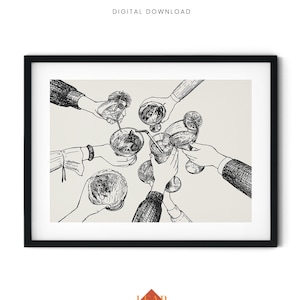 Cheers Print, Bar Cart Wanddekor, Cheers Zeichen, Cheers druckbare Wandkunst, Bar Cart Zubehör, Cocktail Art Print, Bar Printables, Bar Art