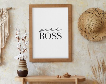 Decoración de la habitación de las niñas, Impresión de la jefa, Decoración de la habitación de la niña adolescente, Lady Boss, Impresión feminista, Arte de la pared de la oficina, Regalo para ella, Regalo para el jefe, Decoración del hogar