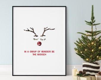 Funny Christmas Print, Reindeer Print, Winter Wall Art, Christmas Printable Wall Art, Modern Holiday Decor, Scandinavian Christmas Decor