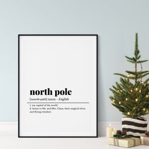 Nordpol Definition Druckbar, Nordpfahl Poster, Nordpfahl Wandkunst, Weihnachtsdekoration, moderne Weihnachten, Urlaubskunst, Wandkunst