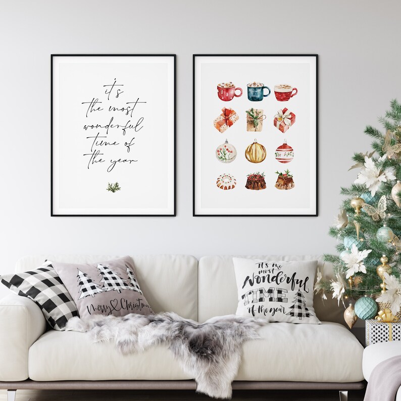 Christmas Printable Wall Art Christmas Decor Christmas Etsy