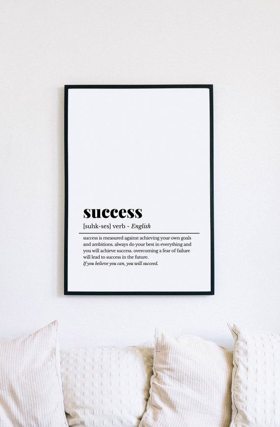 Definicion de exito impresion de exito arte de pared de oficina signo de exito decoracion de pared de exito impresion motivacional regalo de empresario decoracion de oficina Etsy Espana