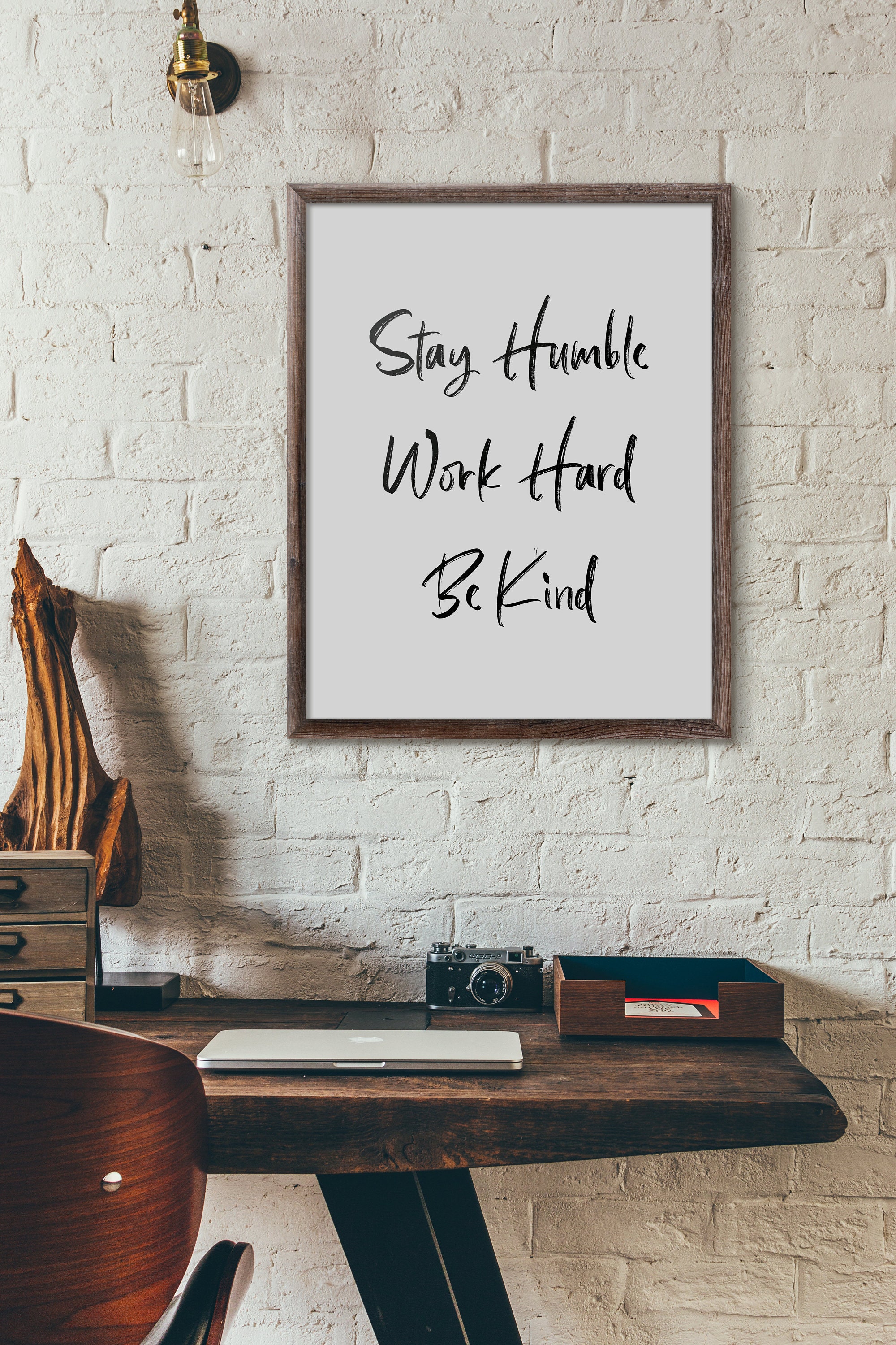 Positive Affirmations Wall Art, Stay Humble Work Hard Be Kind, Home ...