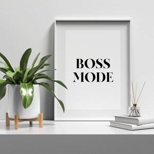 Bossläge, Kontorsdekor, Motiverande Utskrivbart, Tjejkontorstavla, Väggkonststavla bild 2