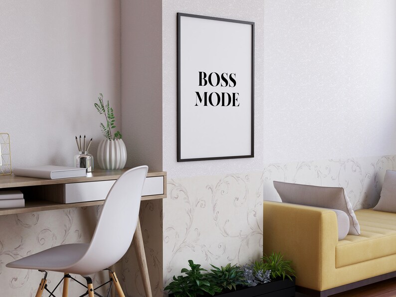 Bossläge, Kontorsdekor, Motiverande Utskrivbart, Tjejkontorstavla, Väggkonststavla bild 6