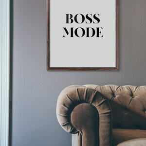 Bossläge, Kontorsdekor, Motiverande Utskrivbart, Tjejkontorstavla, Väggkonststavla bild 5