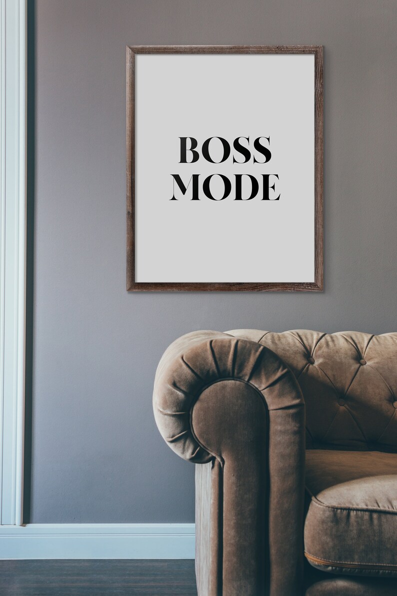 Bossläge, Kontorsdekor, Motiverande Utskrivbart, Tjejkontorstavla, Väggkonststavla bild 5