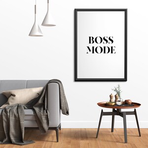 Bossläge, Kontorsdekor, Motiverande Utskrivbart, Tjejkontorstavla, Väggkonststavla bild 4