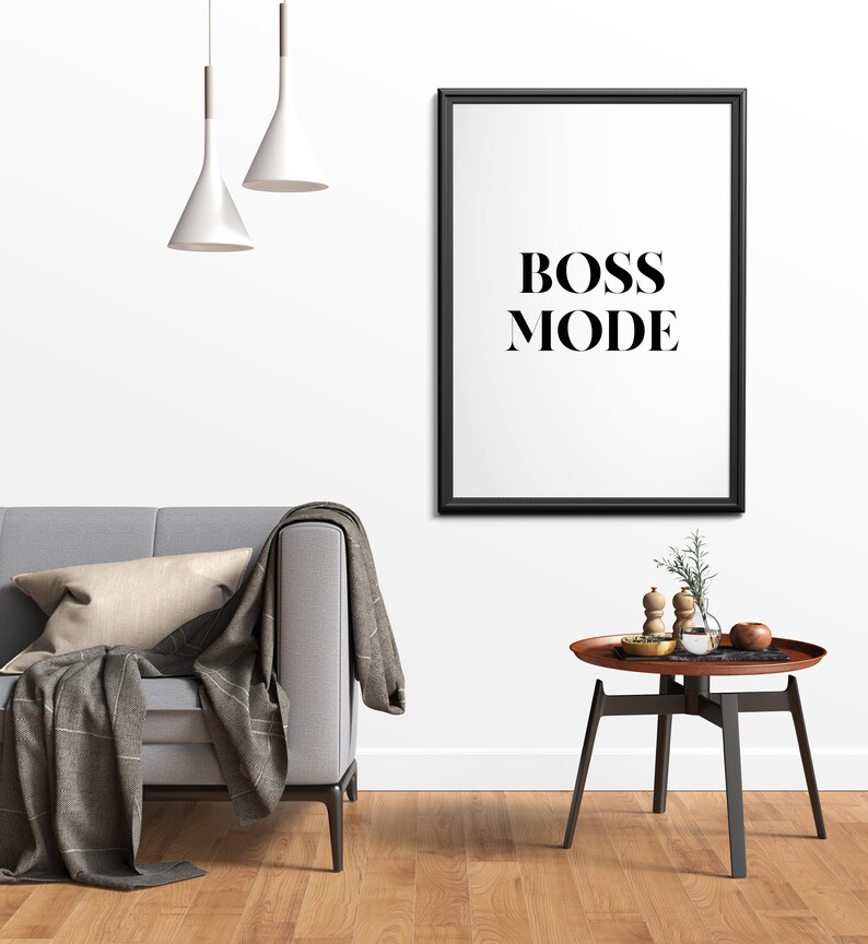 Bossläge, Kontorsdekor, Motiverande Utskrivbart, Tjejkontorstavla, Väggkonststavla bild 4