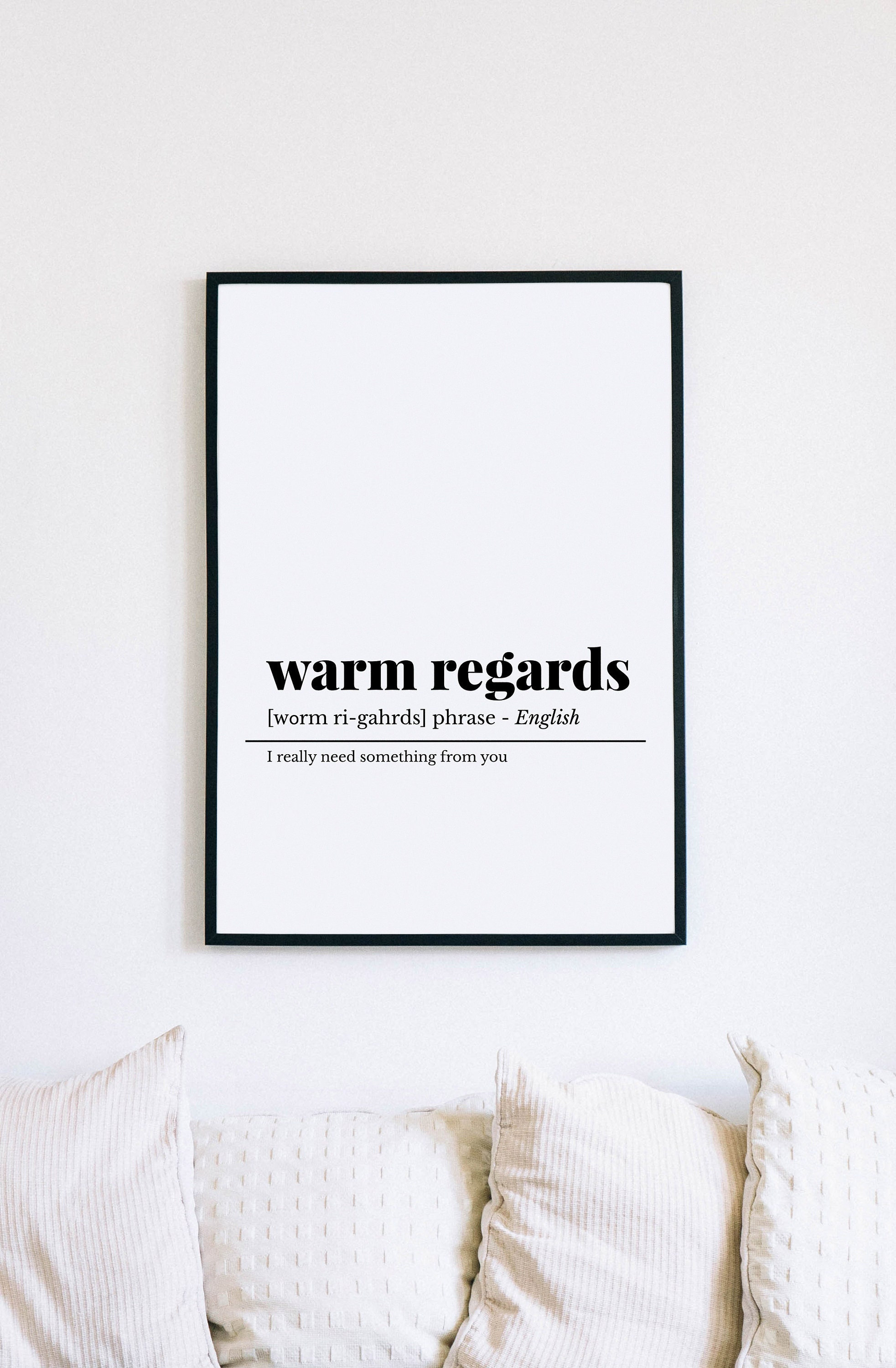 Funny Office Email Warm Regards Definition Coworker Gift Etsy UK