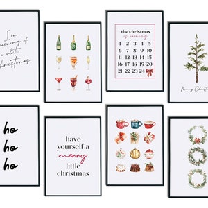 Modern Christmas Decor, 30 Christmas Wall Art Printables, Christmas Prints, Christmas Decorations, Winter Wall Art, Minimalist Christmas Art