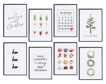 Modern Christmas Decor, 30 Christmas Wall Art Printables, Christmas Prints, Christmas Decorations, Winter Wall Art, Minimalist Christmas Art