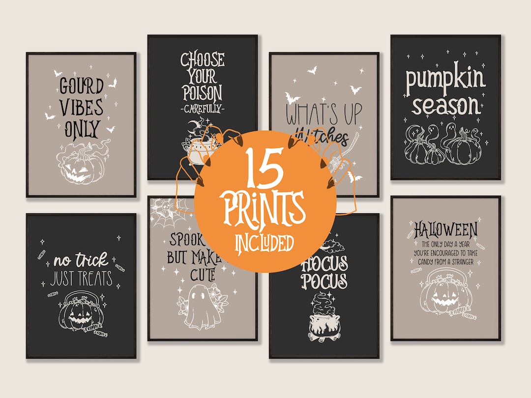 Halloween Art Mega Bundle Set, 15 Printables, Halloween Decor ...